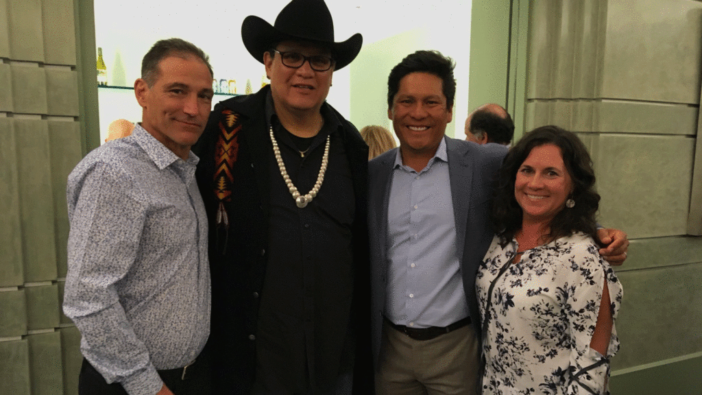 Brady and Deana Scott, Chairman Ernie Stevens Jr, Notah Begay III at Native Strong Comedy Slam